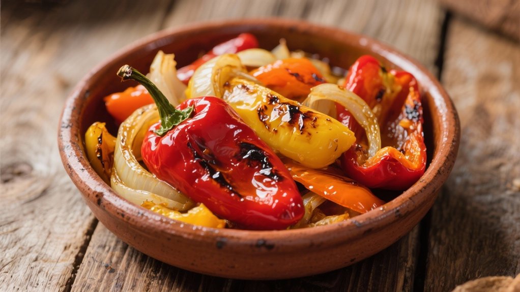 roasted peppers and onions