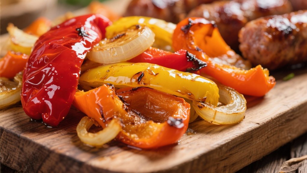 roasted peppers and onions