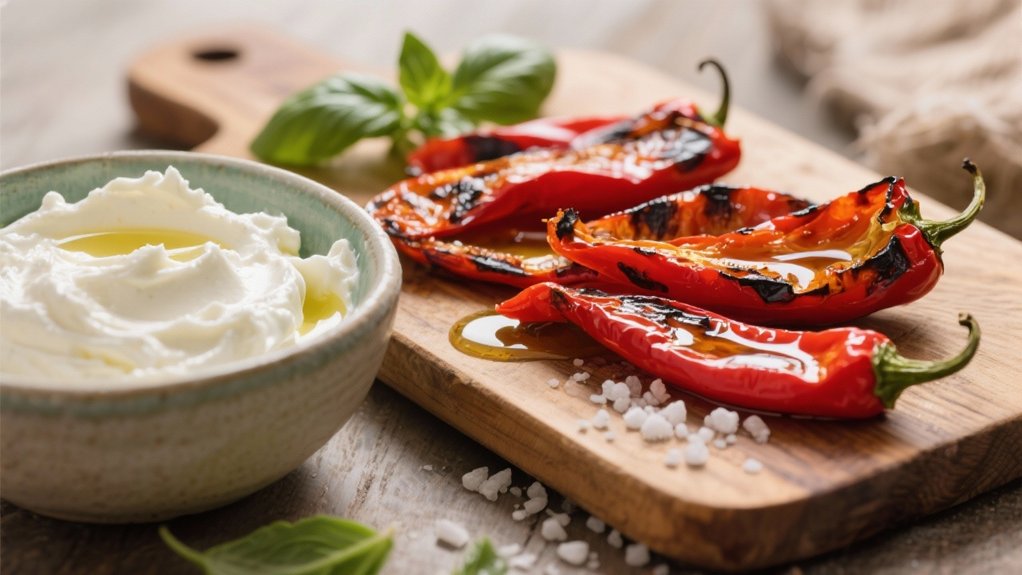roasted peppers enhance feta
