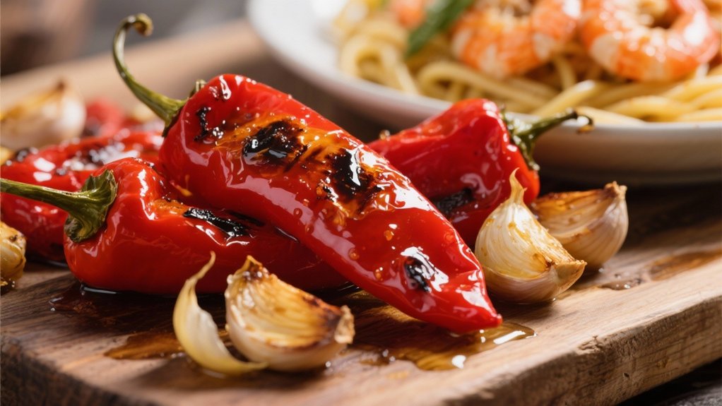 roasted peppers enhance shrimp