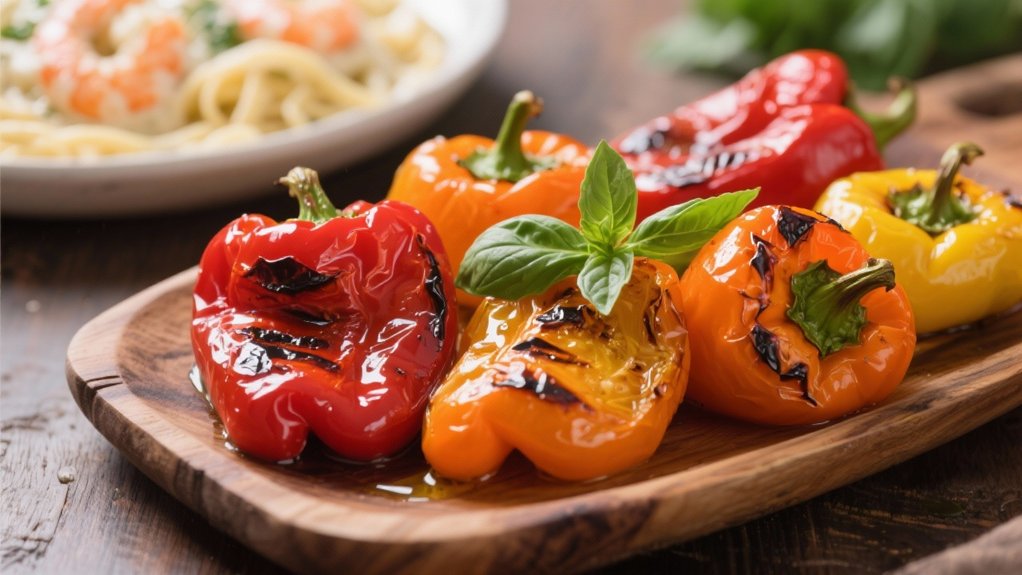 roasted peppers enhance shrimp