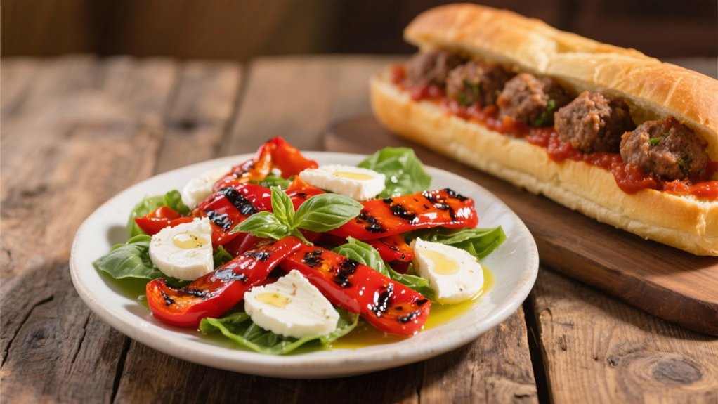 roasted peppers with mozzarella