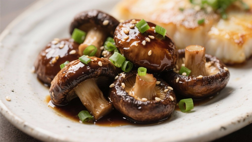 roasted shiitake mushrooms glazed