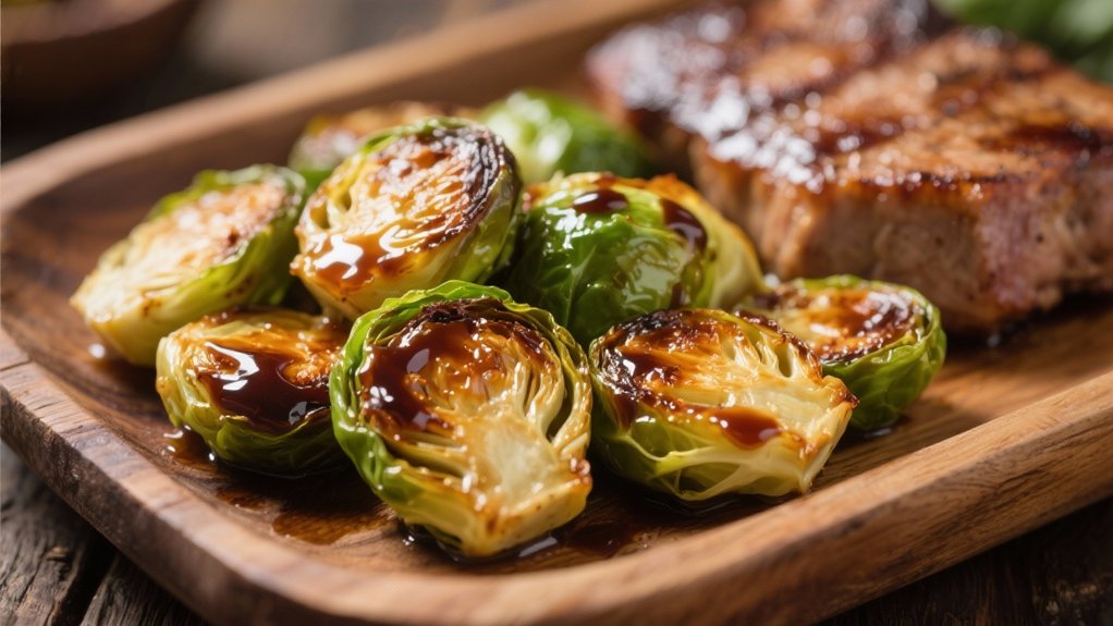 roasted sprouts enhance pork