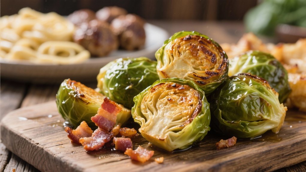 roasted sprouts with bacon