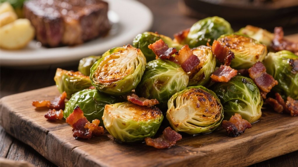 roasted sprouts with bacon