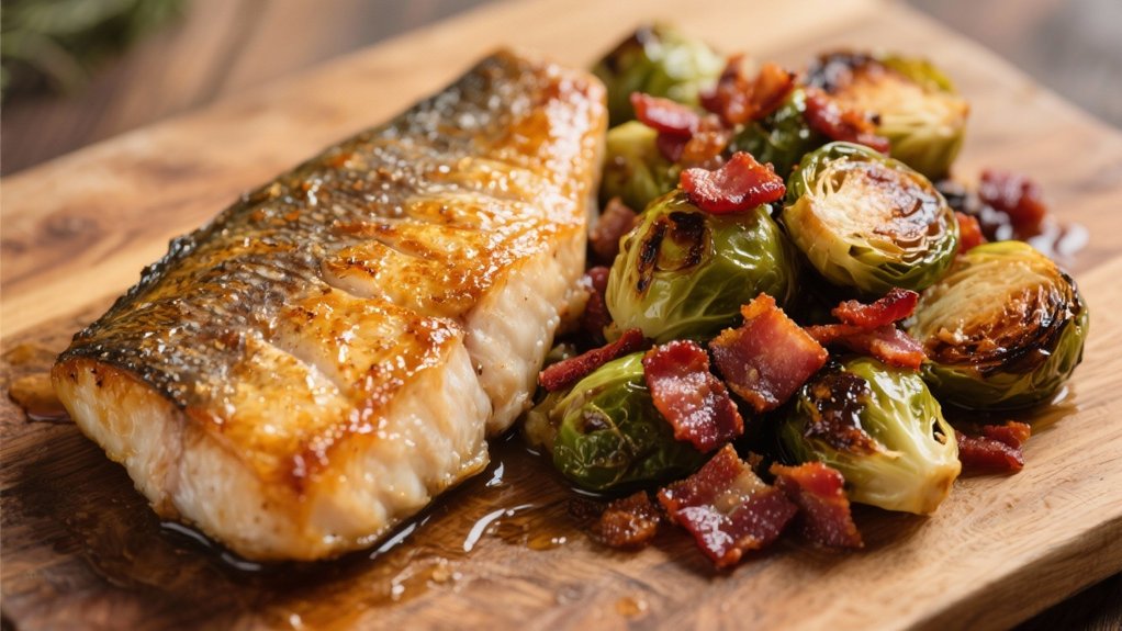 roasted sprouts with bacon