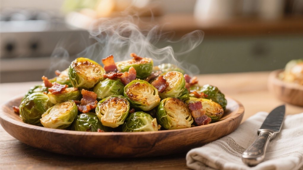 roasted sprouts with bacon