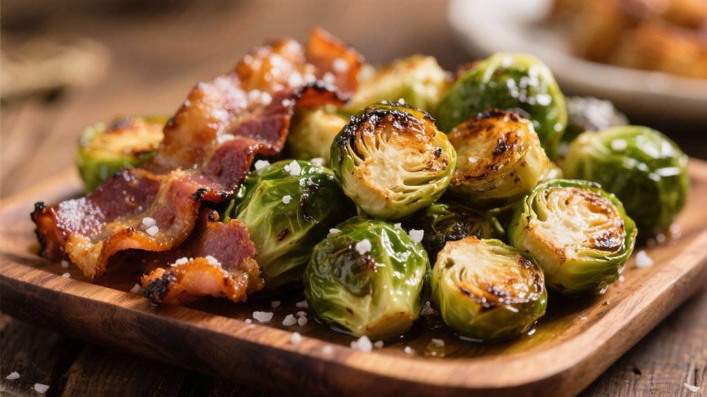 roasted sprouts with bacon