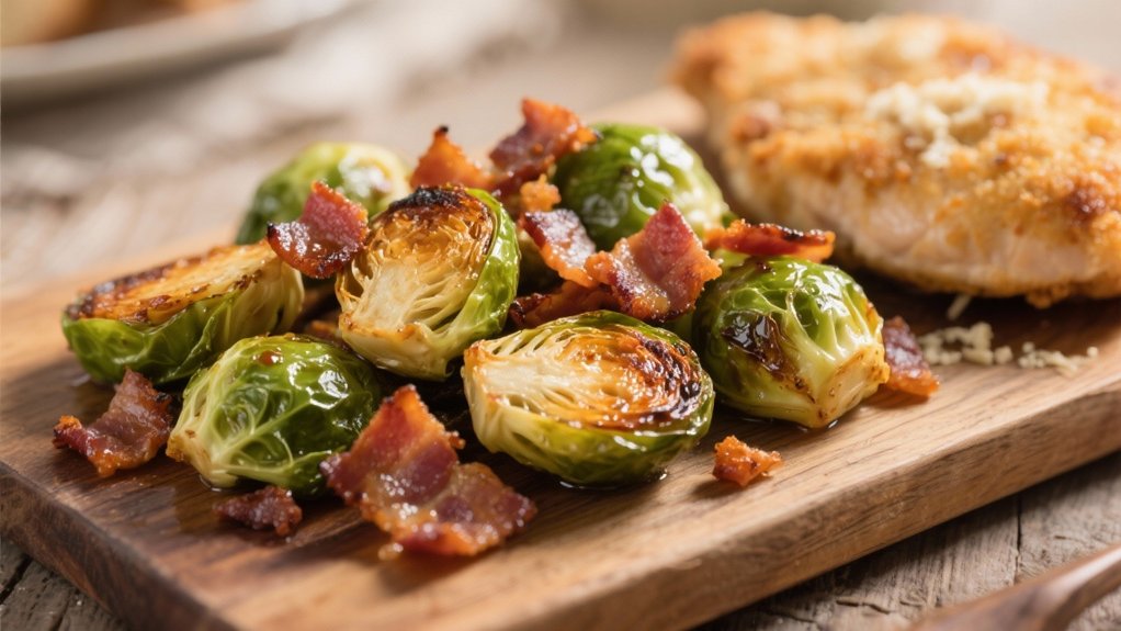 roasted sprouts with bacon