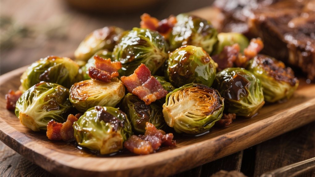 roasted sprouts with bacon