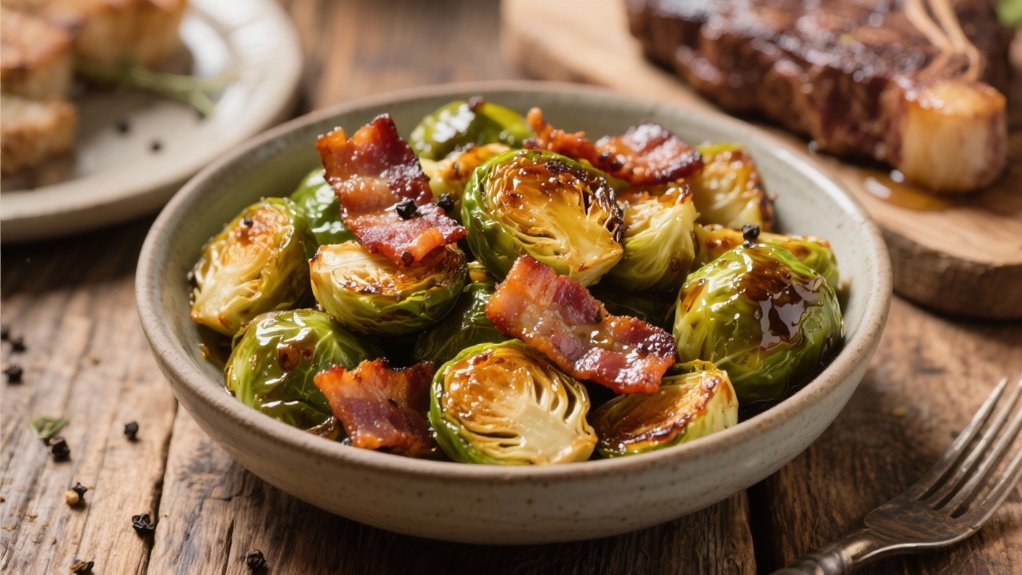 roasted sprouts with bacon