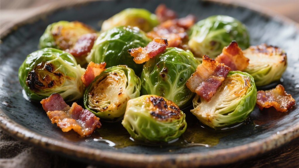 roasted sprouts with bacon