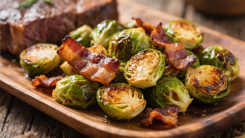 roasted sprouts with bacon