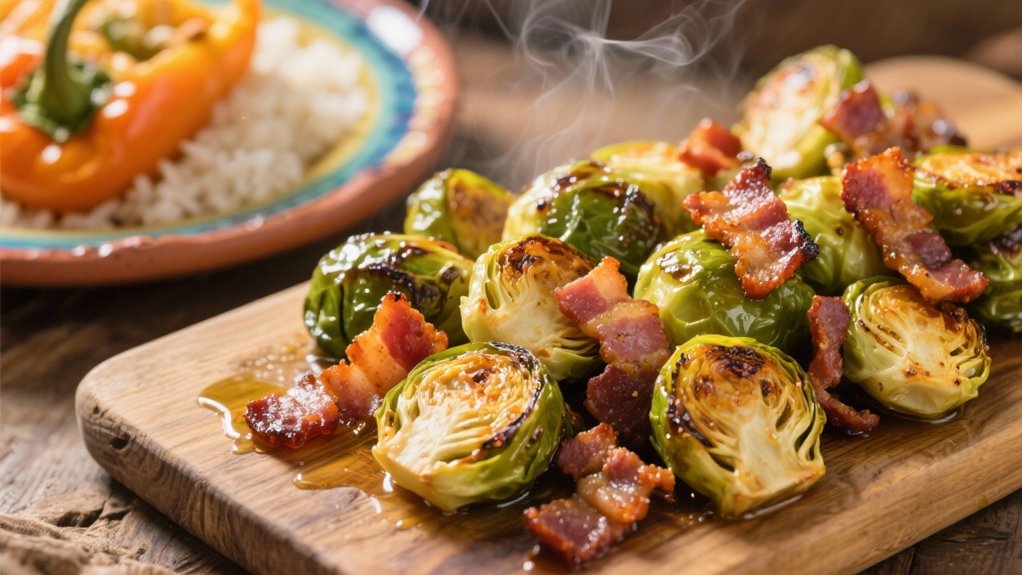 roasted sprouts with bacon