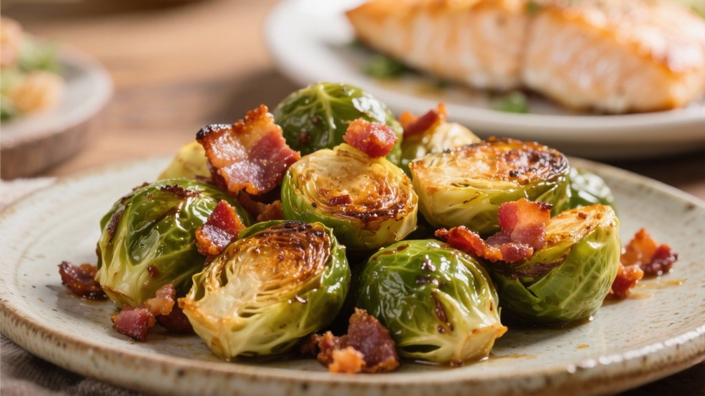 roasted sprouts with bacon