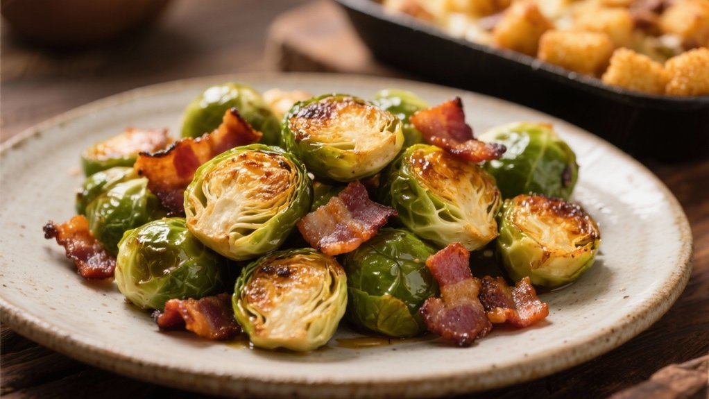 roasted sprouts with bacon