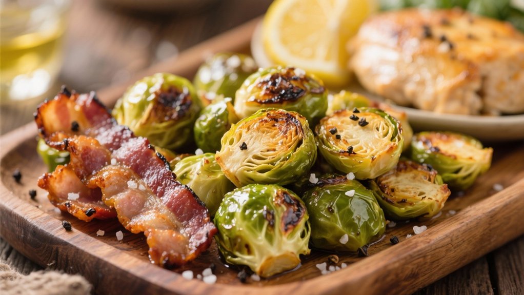 roasted sprouts with bacon