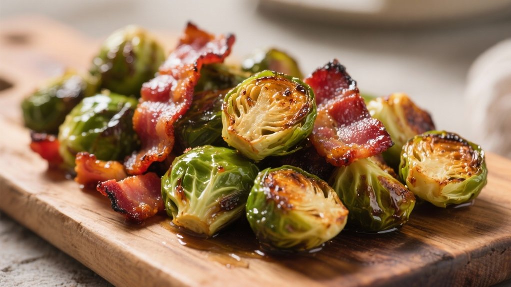roasted sprouts with bacon