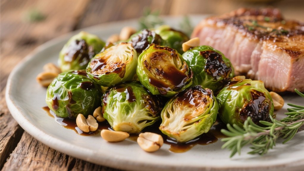 roasted sprouts with balsamic glaze