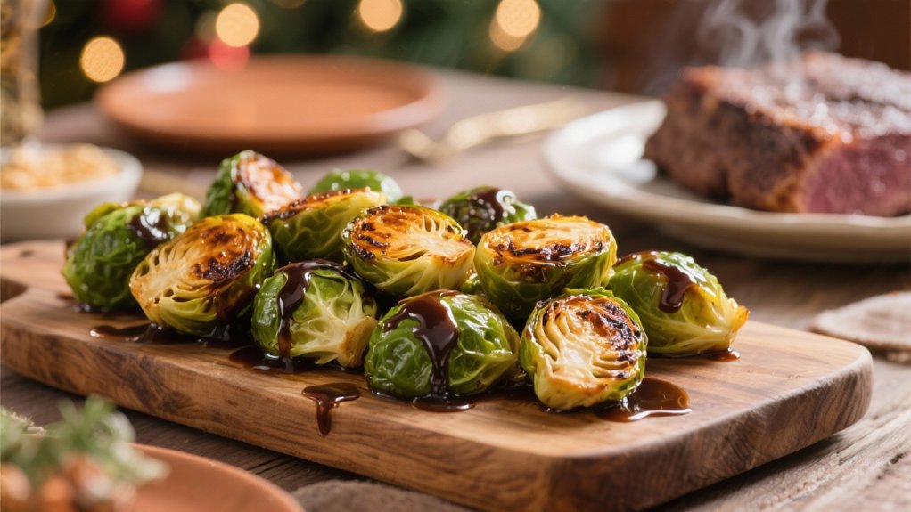 roasted sprouts with glaze