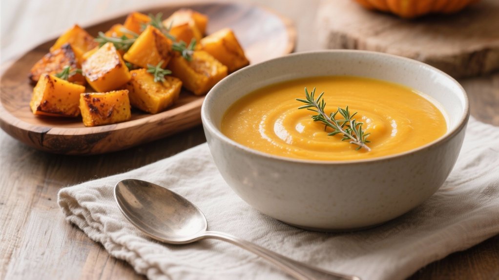 roasted squash enhances soup