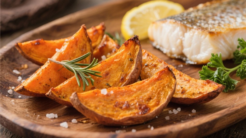 roasted sweet potato wedges