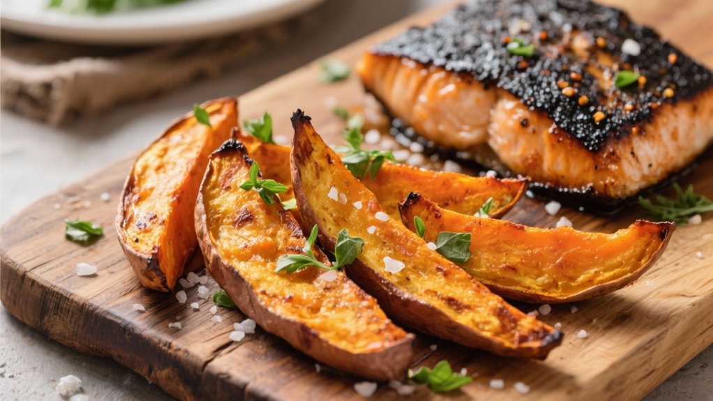 roasted sweet potato wedges
