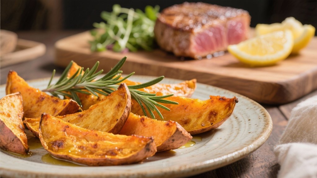 roasted sweet potato wedges
