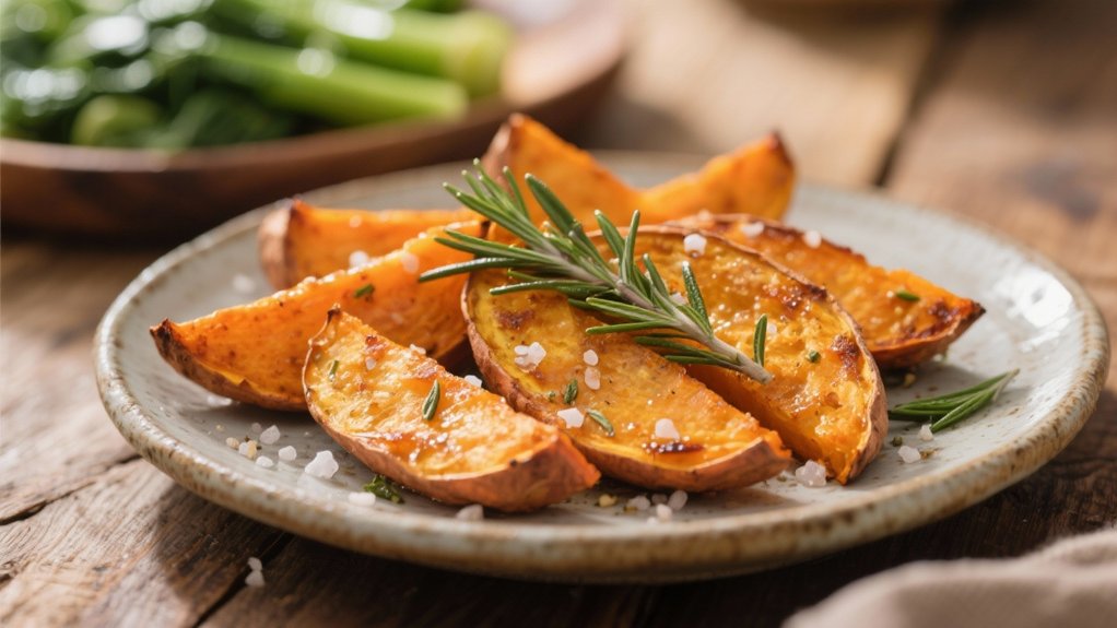 roasted sweet potato wedges