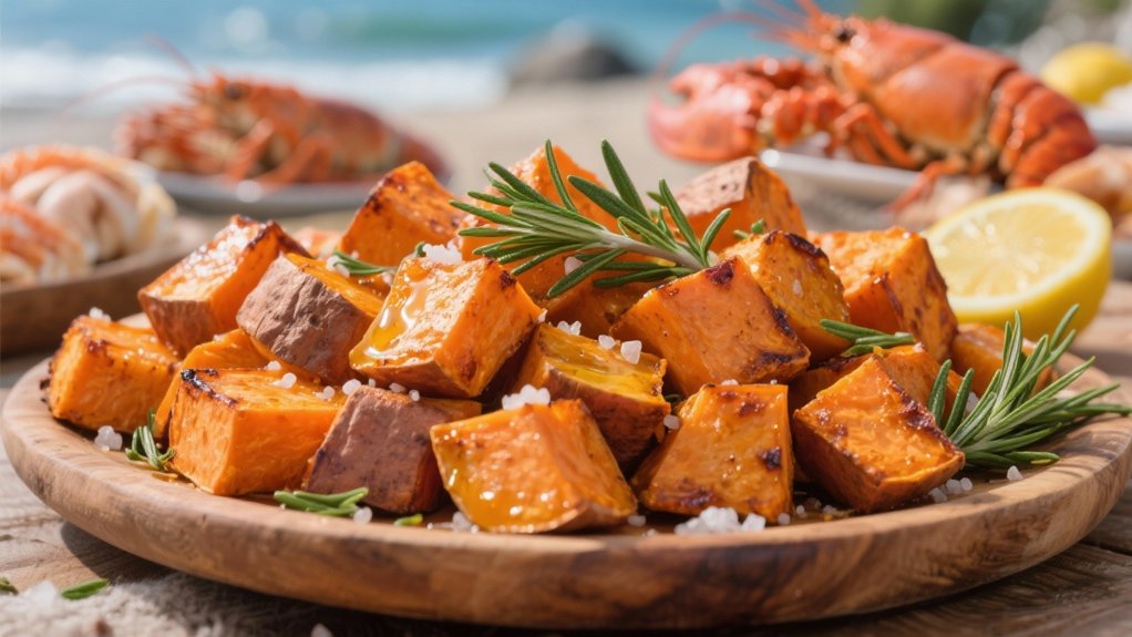 roasted sweet potatoes delightfully complement