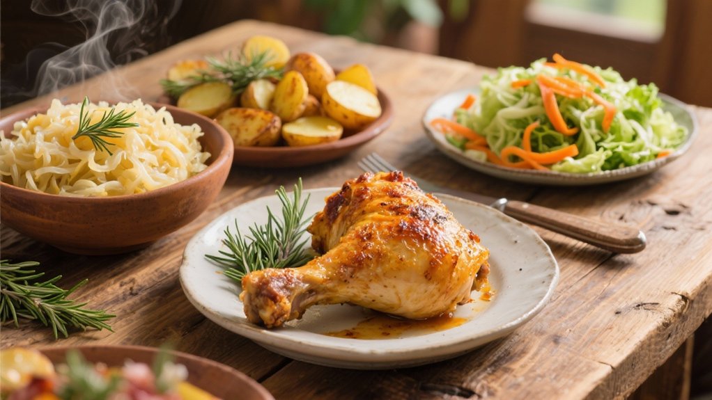 roasted thighs with sauerkraut