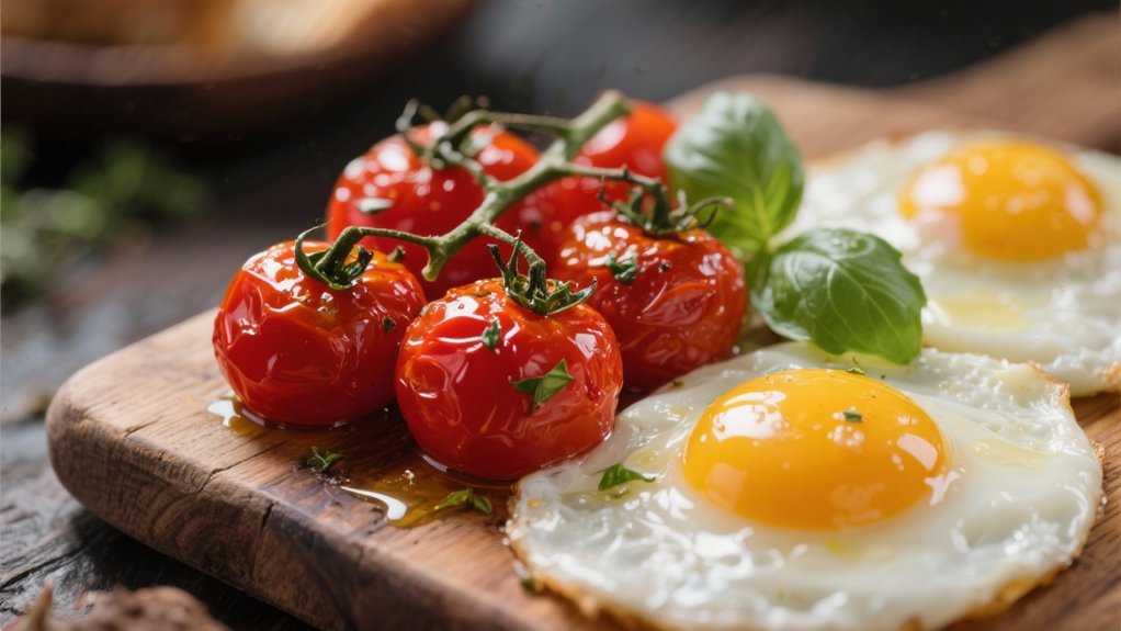 roasted tomatoes enhance breakfast