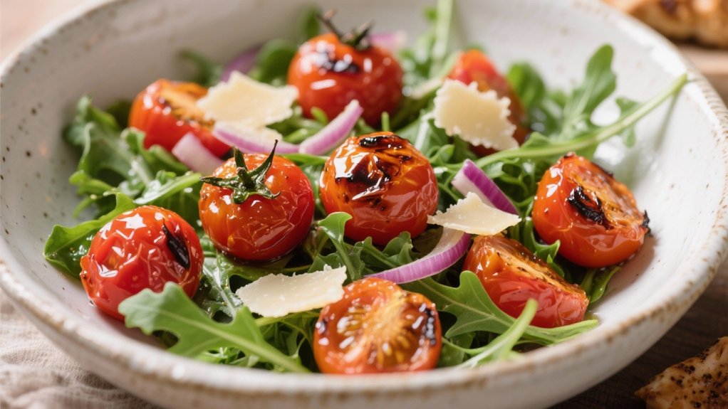 roasted tomatoes fresh arugula