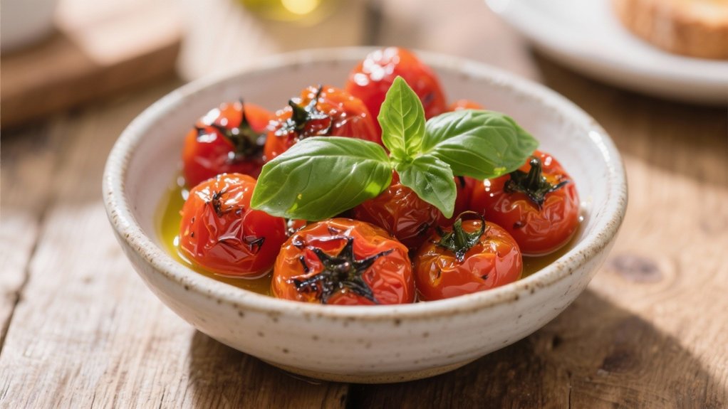 roasted tomatoes with basil