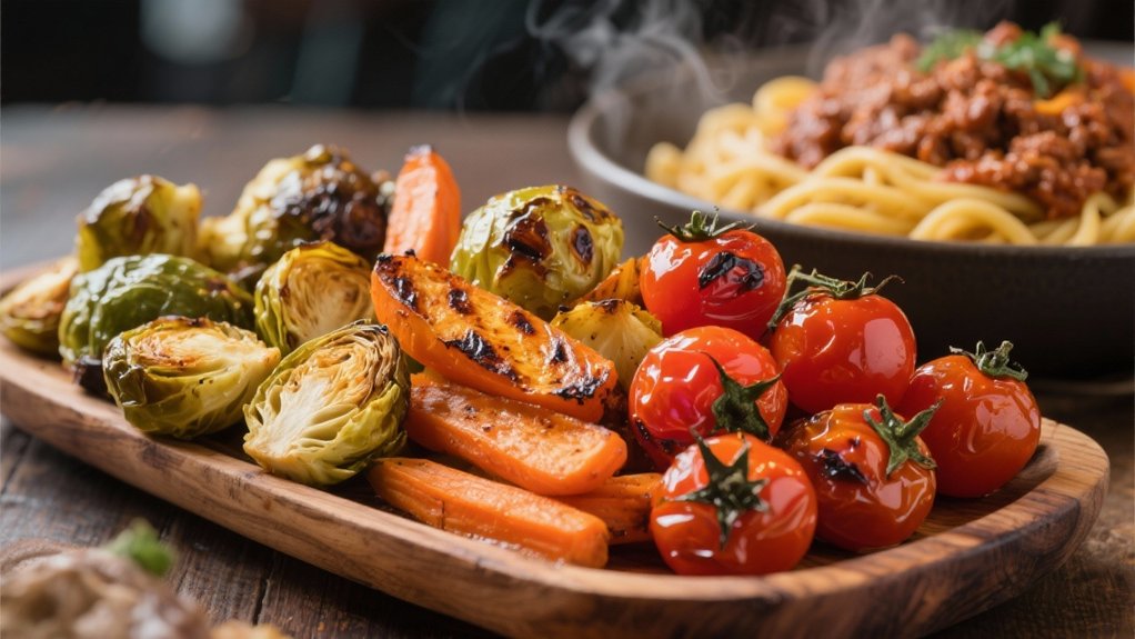 roasted vegetables complement bolognese