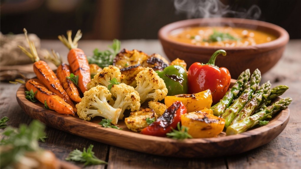 roasted vegetables complement dal