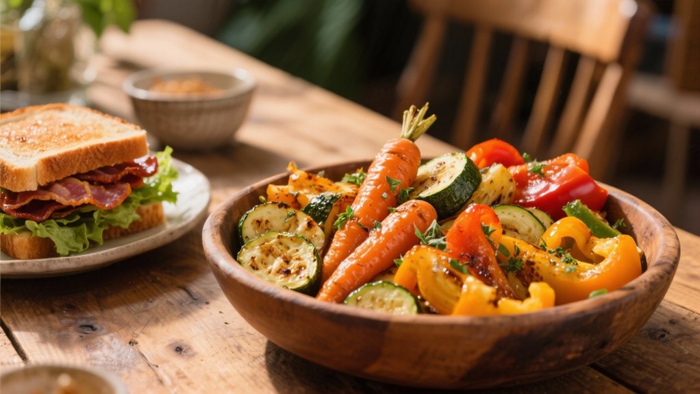 roasted vegetables complement sandwiches