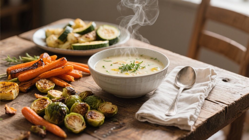 roasted vegetables enhance chowder