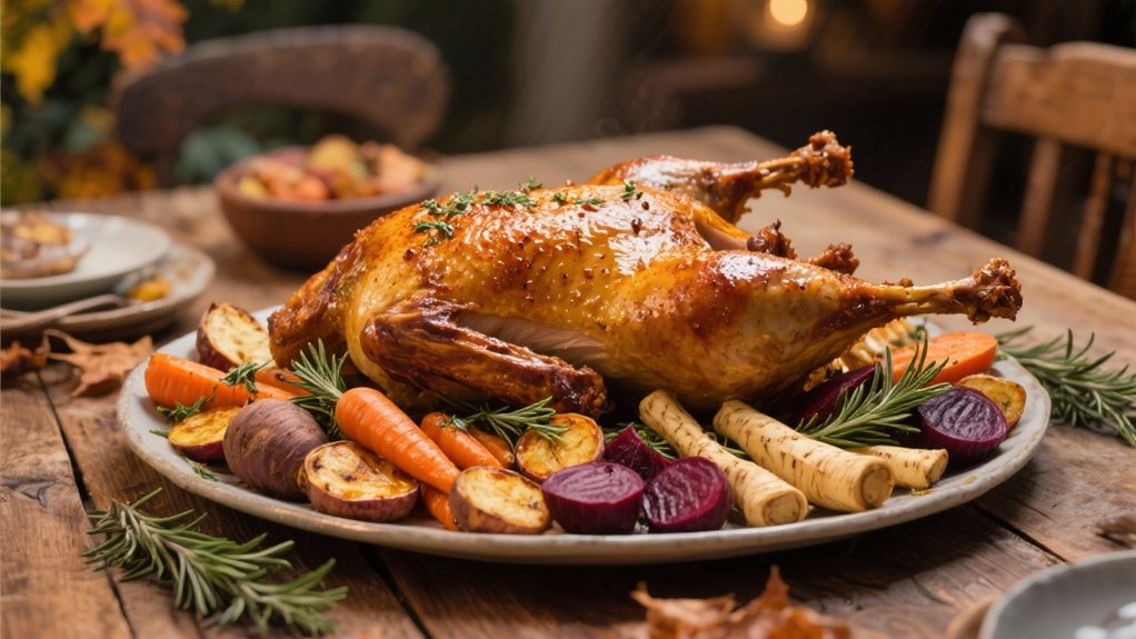 roasted vegetables enhance duck