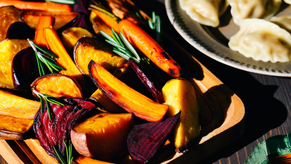 roasted vegetables enhance perogies