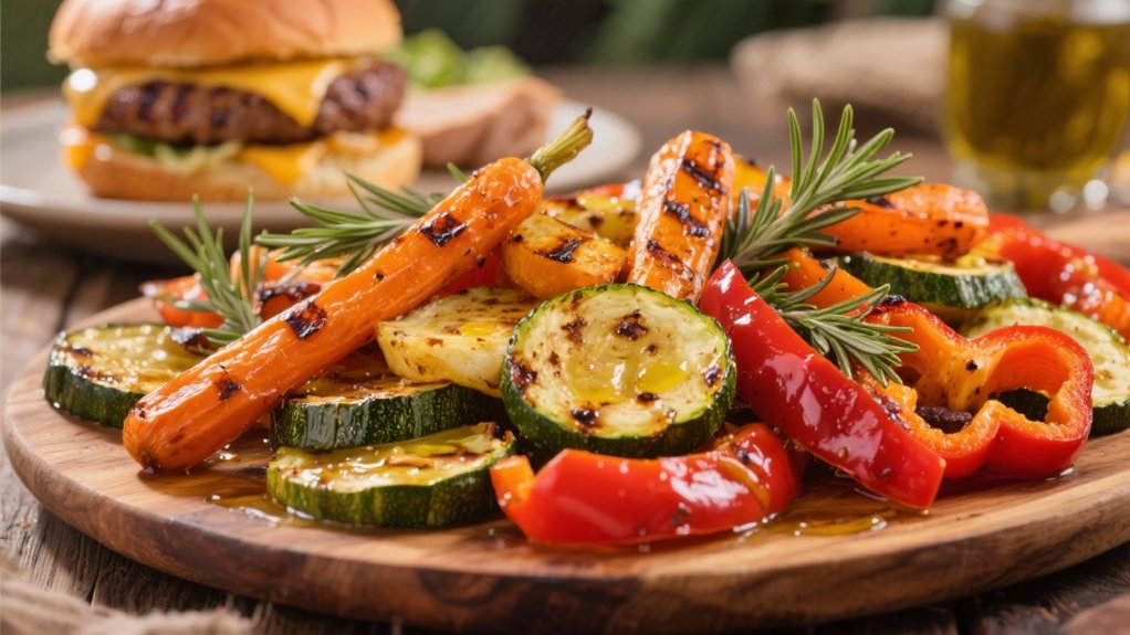 roasted vegetables enhance turkey burgers