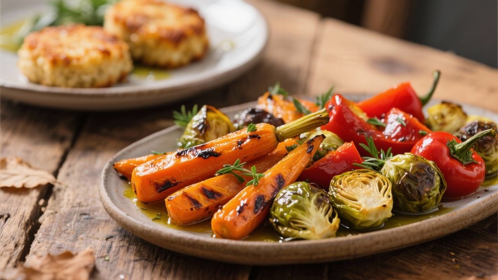 roasted vegetables for fish cakes