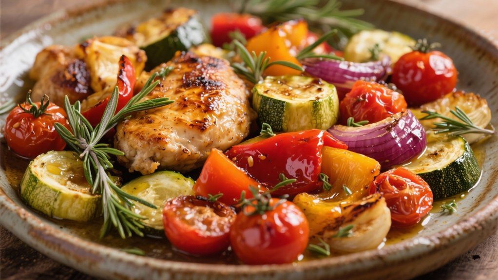 roasted vegetables with chicken