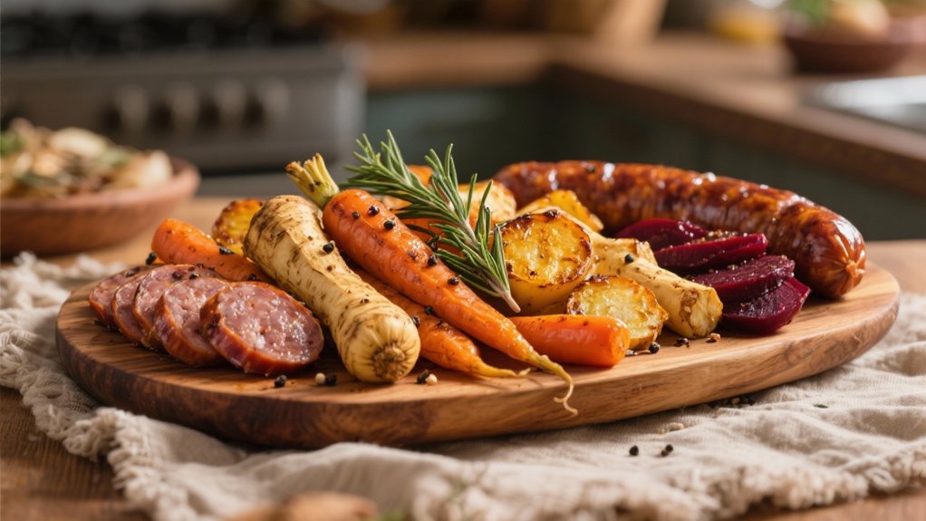 roasted vegetables with kielbasa
