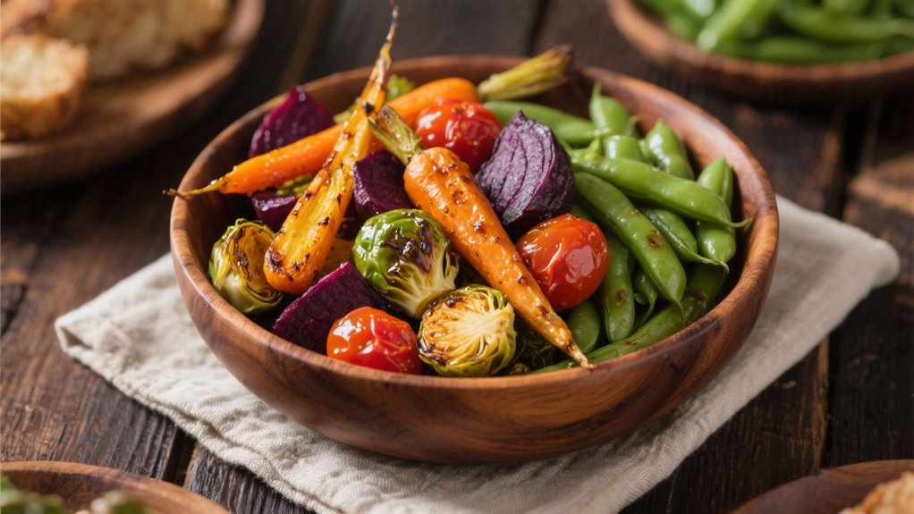 roasted vegetables with lima beans