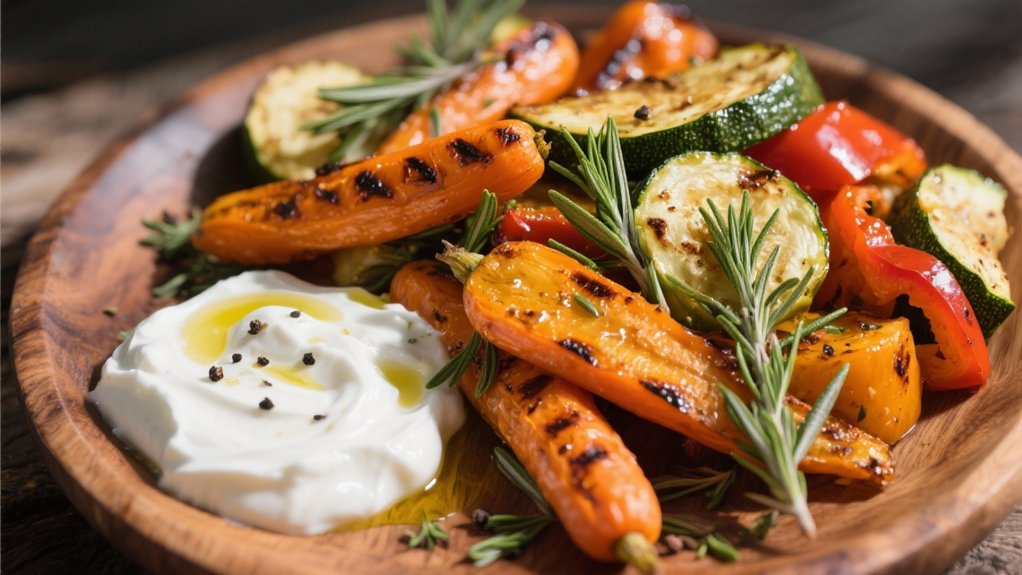 roasted vegetables with yogurt