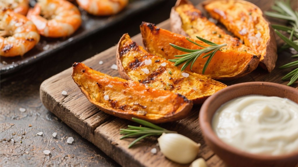 roasted wedges enhance shrimp