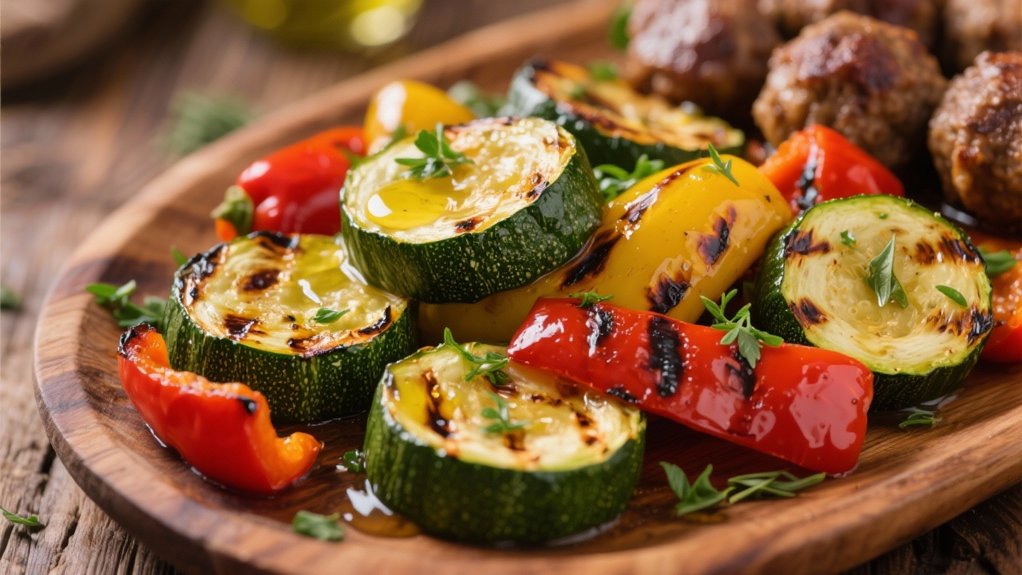 roasted zucchini and peppers