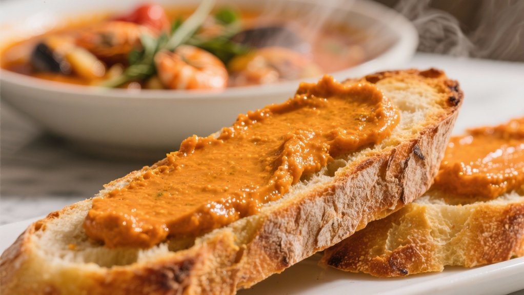 rouille enhances grilled bread